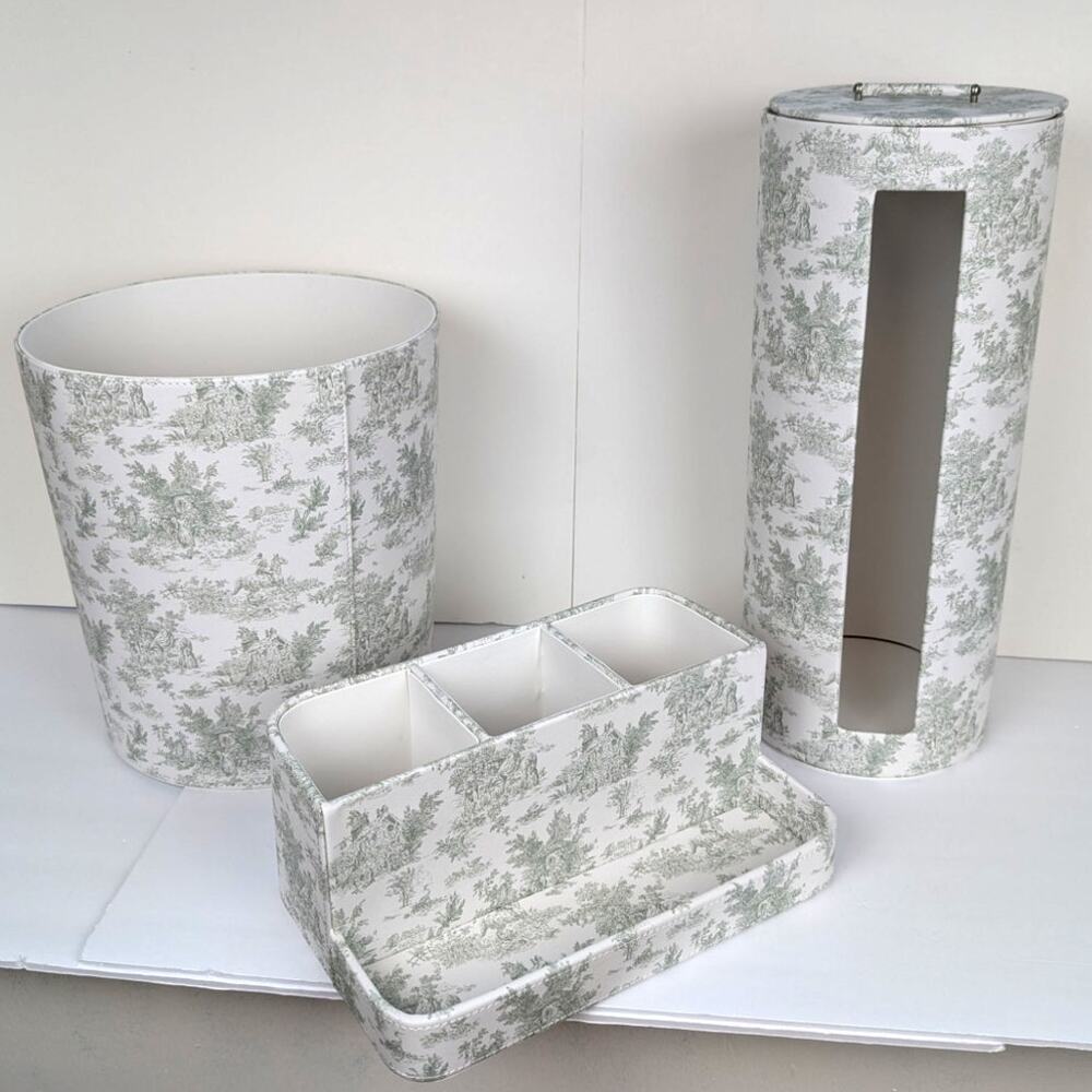 Brooks Brothers Toile De Jouy French Country Pastoral Bathroom 3 Piece Set NEW